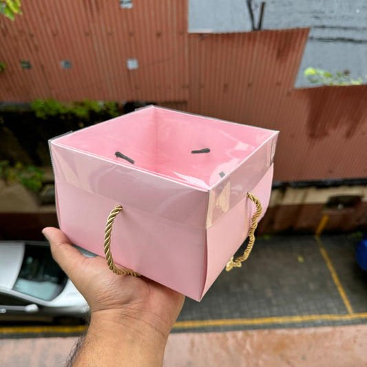 Hamper String Box With Transparent Lid 8x8x4 (10pcs)