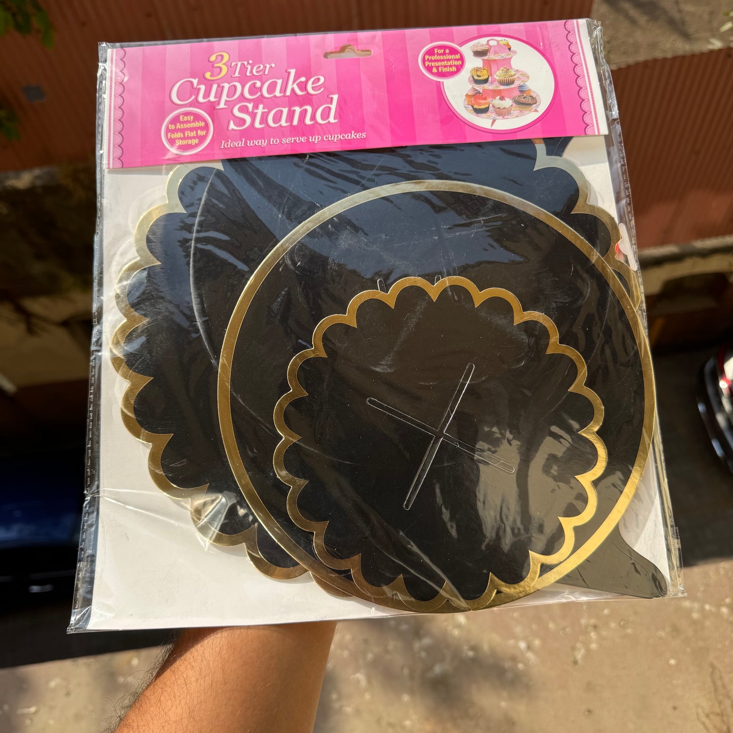 3 Tier Cupcake Stand Black