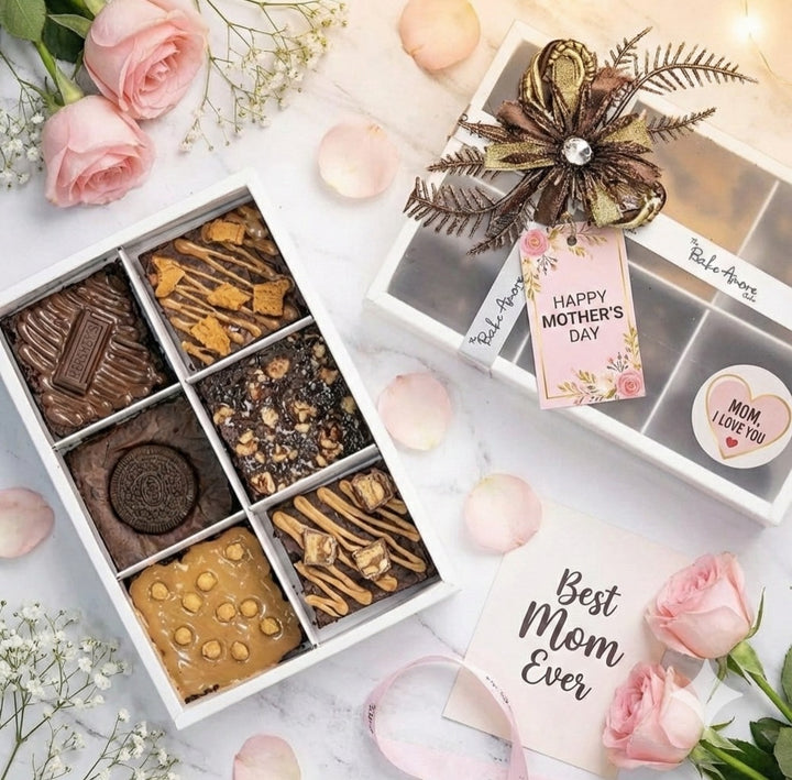 Mother’s Day 6 Brownie Partition Box With Lid (10pc)