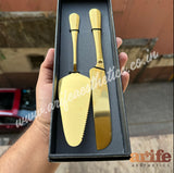 Gold Wedding Knife and Pastry Lifter Set of 2