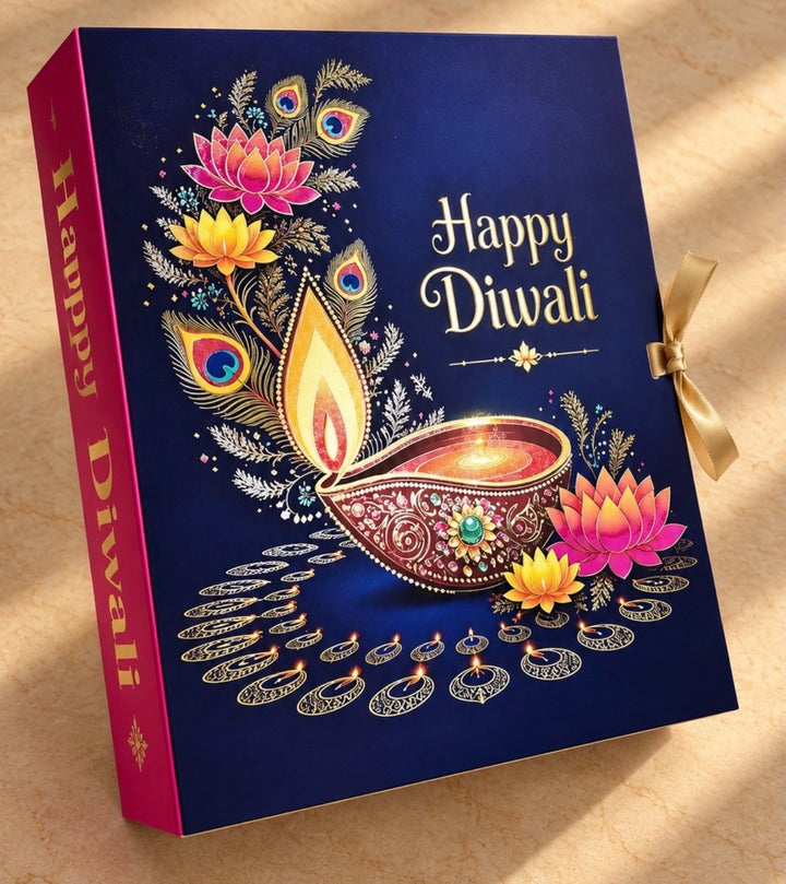 Diwali Foiled Premium Hamper Box with Ribbon 10pc | #B