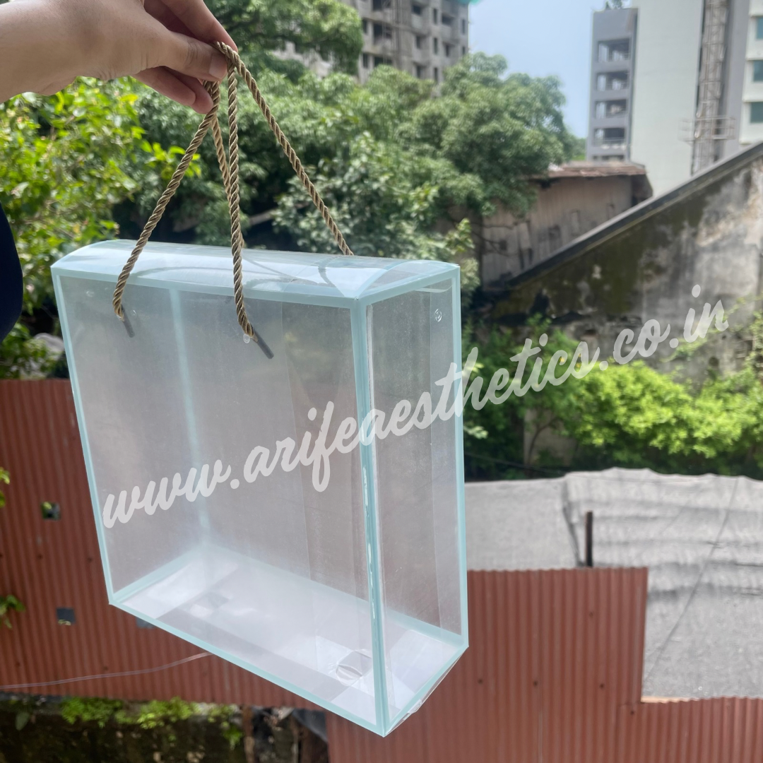 DIY Pvc Hamper Bag Blue 10x10x3.5inch