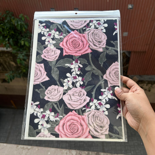 A4 Edible Floral Wafer Sheet