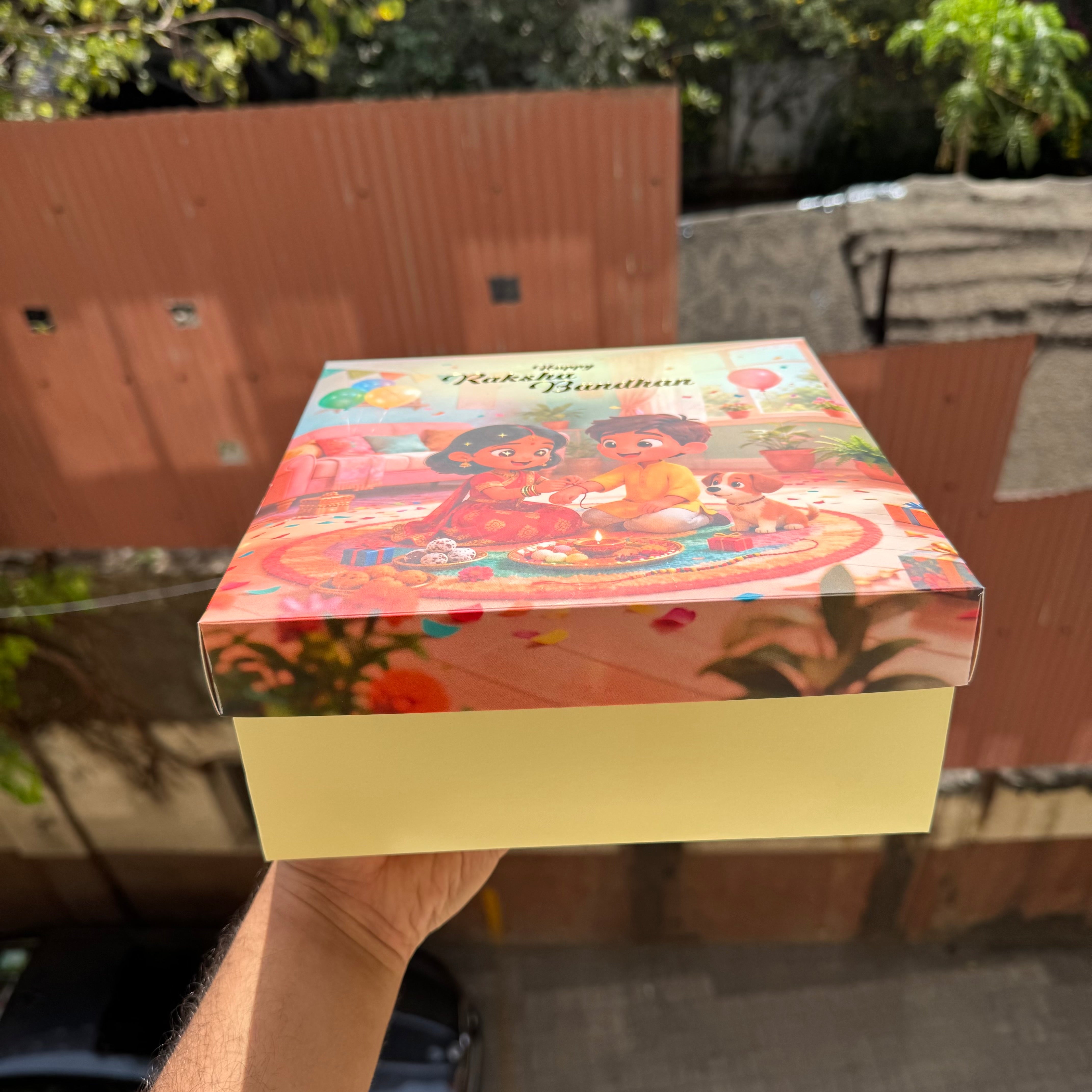 Rakhi Top Bottom Hamper Box • BK-91 Yellow