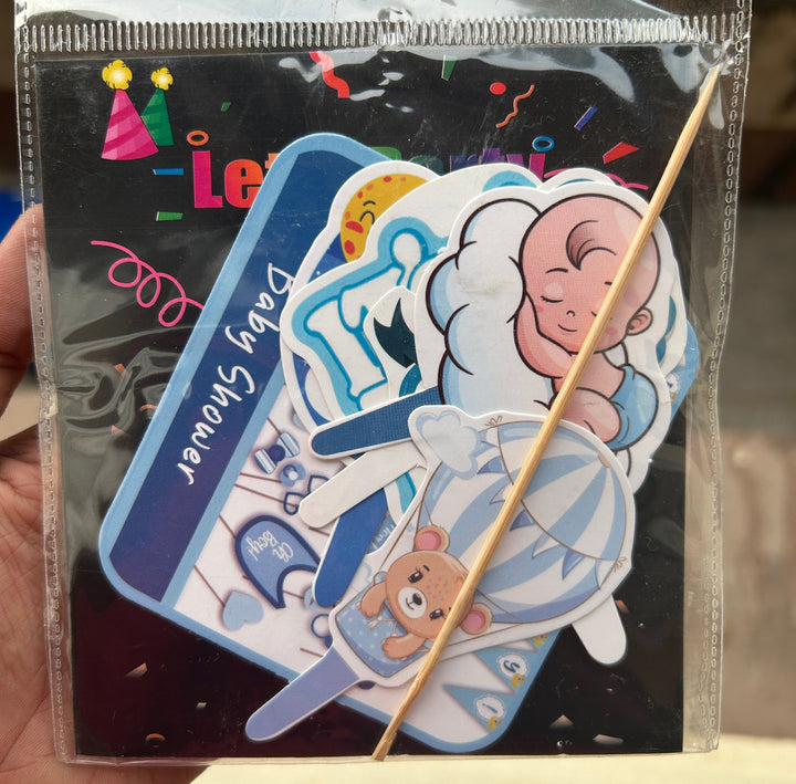 Baby Boy Paper Theme Cake Topper