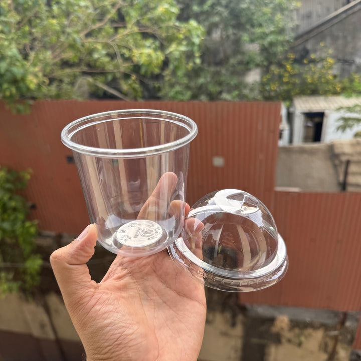 Trending U Shape Dessert Container PVC (10pc)• Coffee / Boba Tea Cups - 350ml