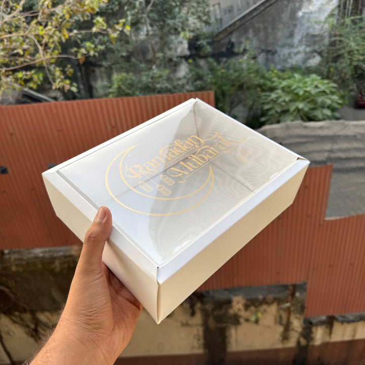Ramadan Mubarak Hamper Box 9x7x3inch with Lid