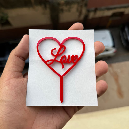 Valentines Love Acrylic Topper Red (10pc)