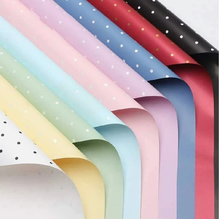 Bouquet Wrapping Sheet - Polka Dot - Black (20 sheets)