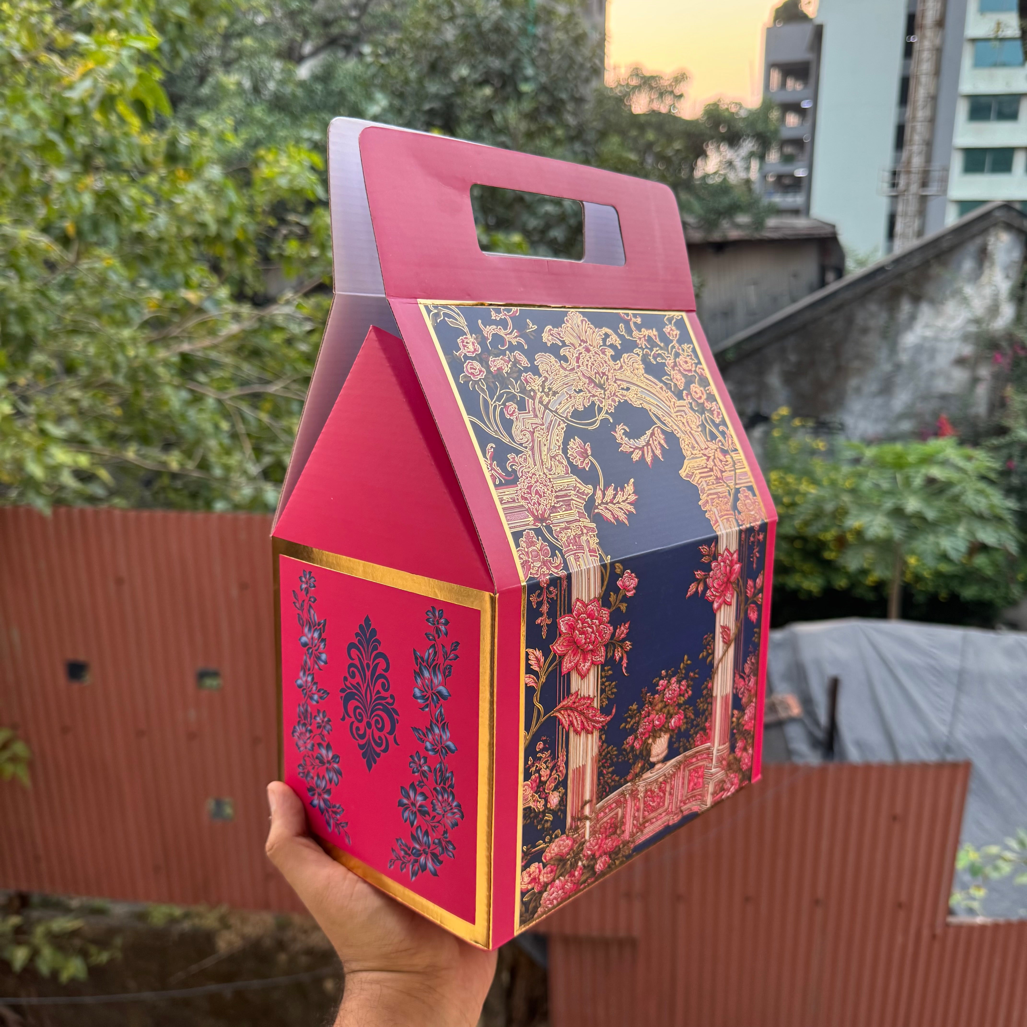 Shahi Corrugated Hamper Box (10pc) • Rani Pink