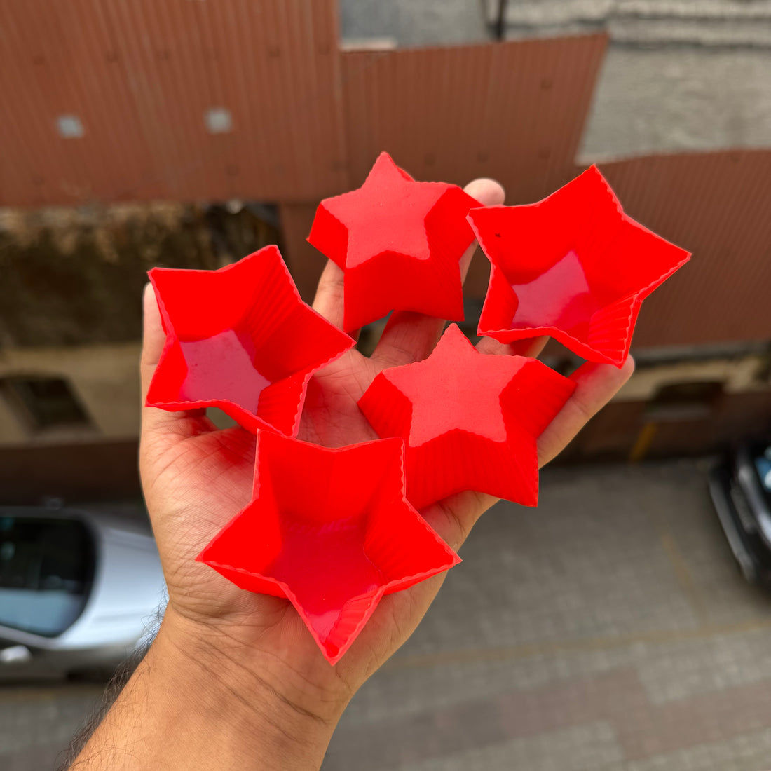 Single Star Muffin Silicon Mould (5pc)