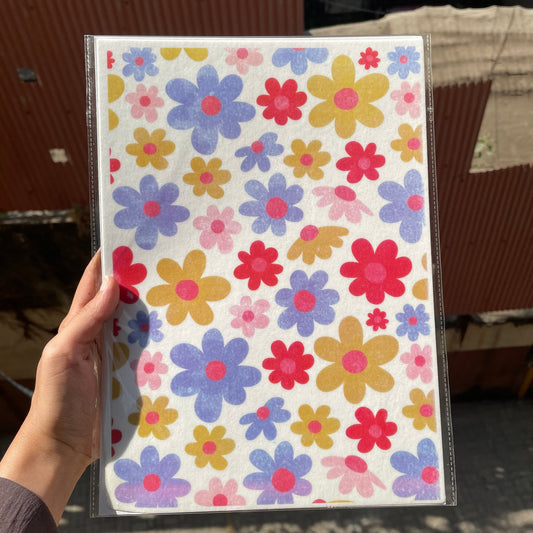 A4 Edible Floral Wafer Sheet