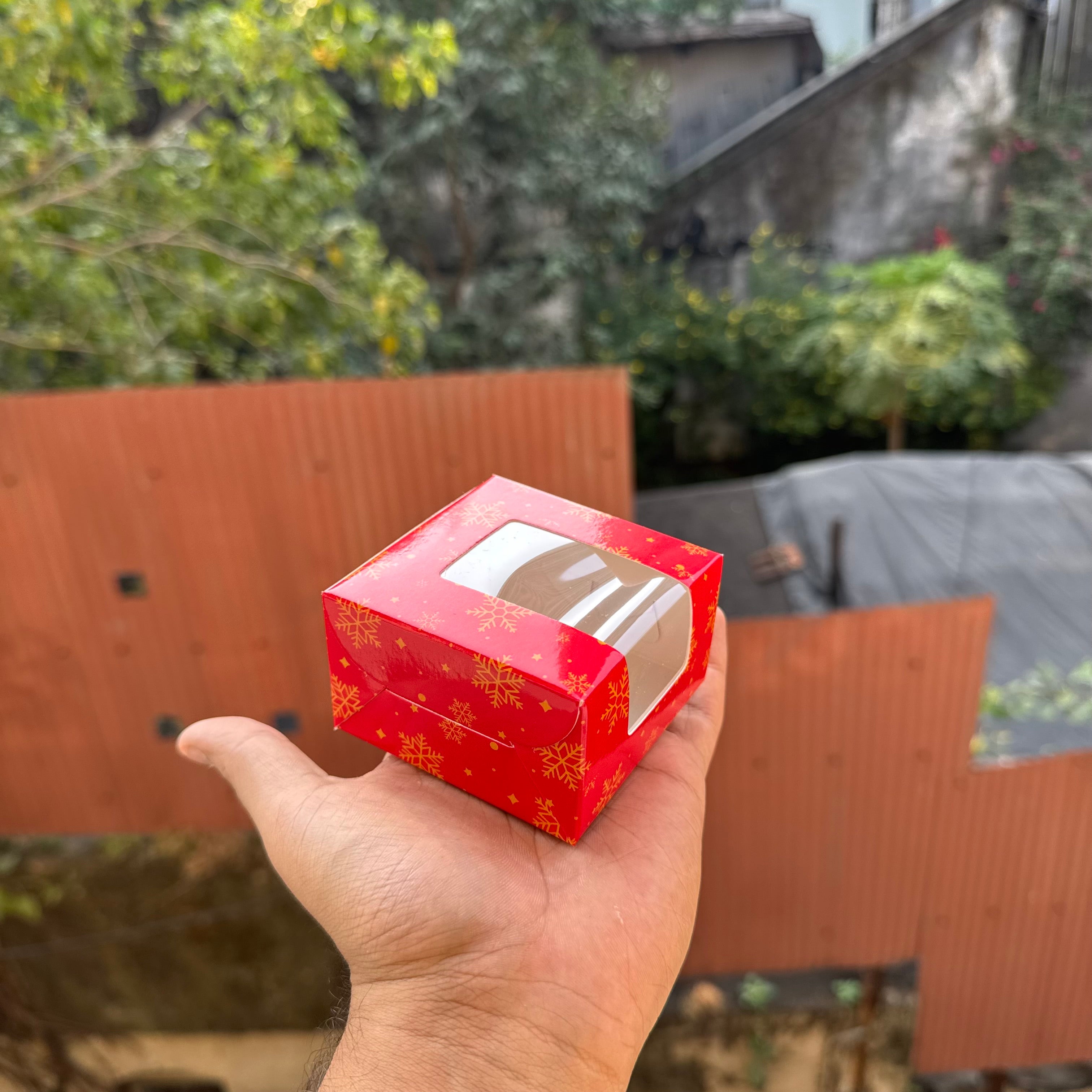 1 in 1 Brownie / Cookie Box (10pcs) Christmas | Red Snowflake