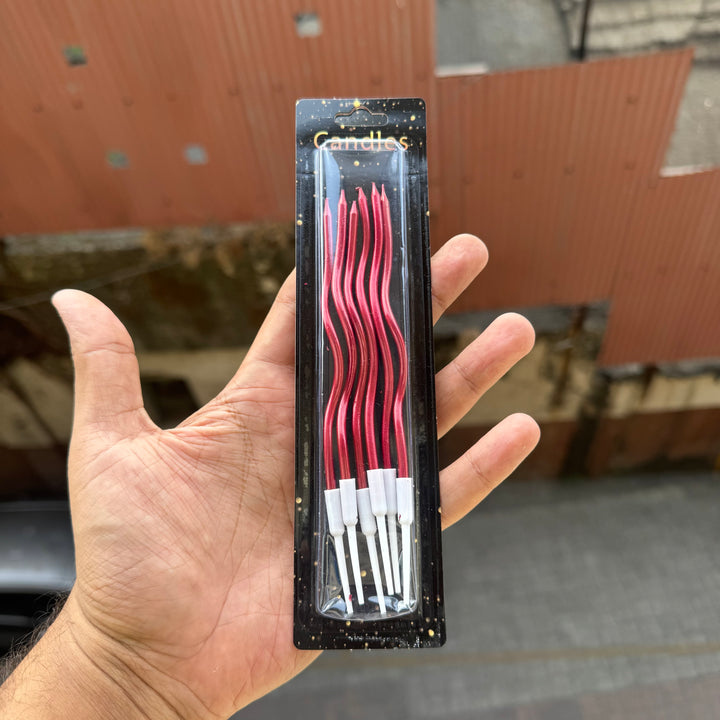 Red Twisted Candle (6pcs)