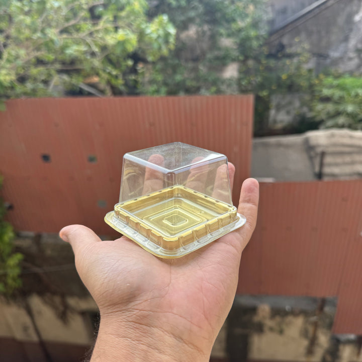 Golden Square Pastry Container (10pc)