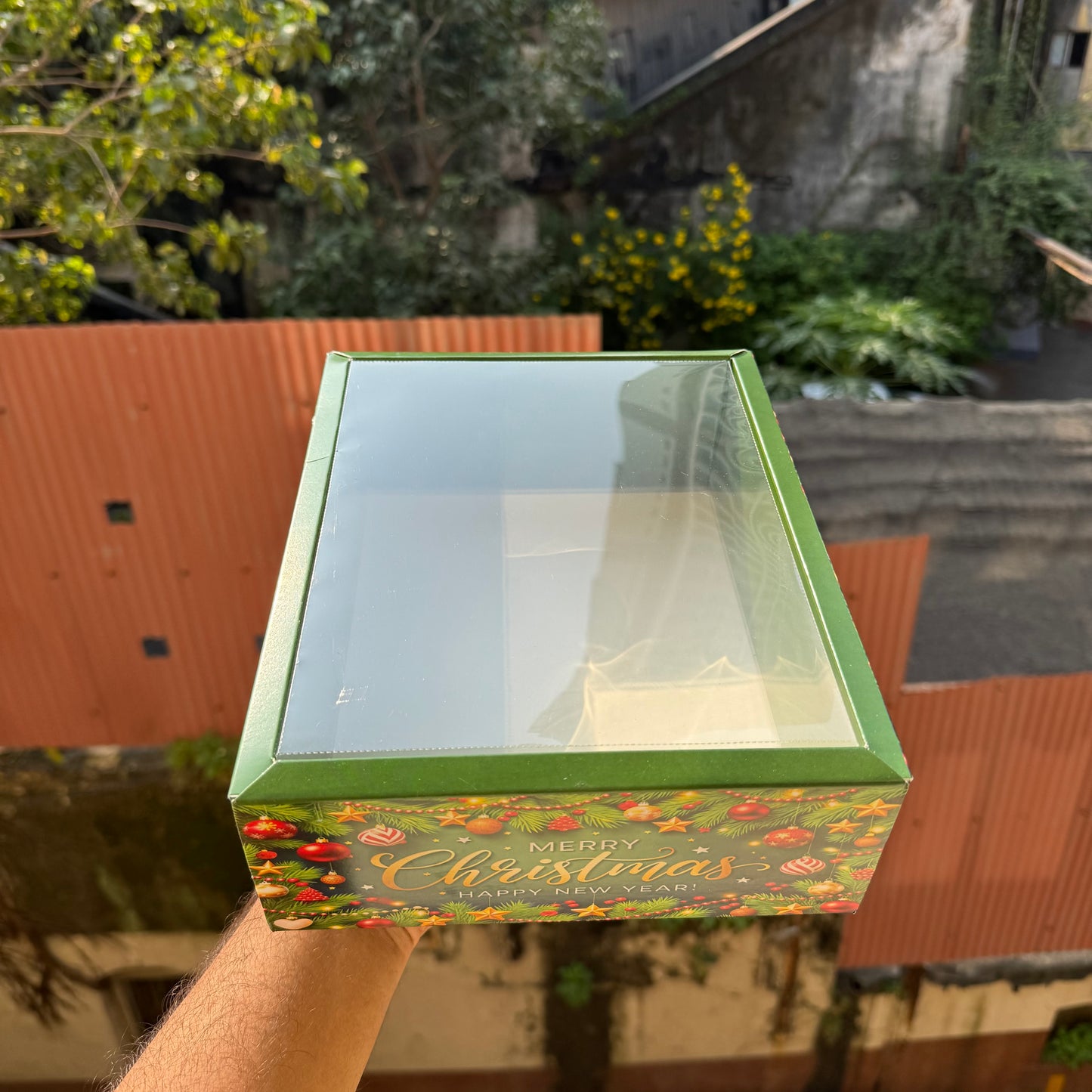 Christmas Hamper Box With Transparent Lid