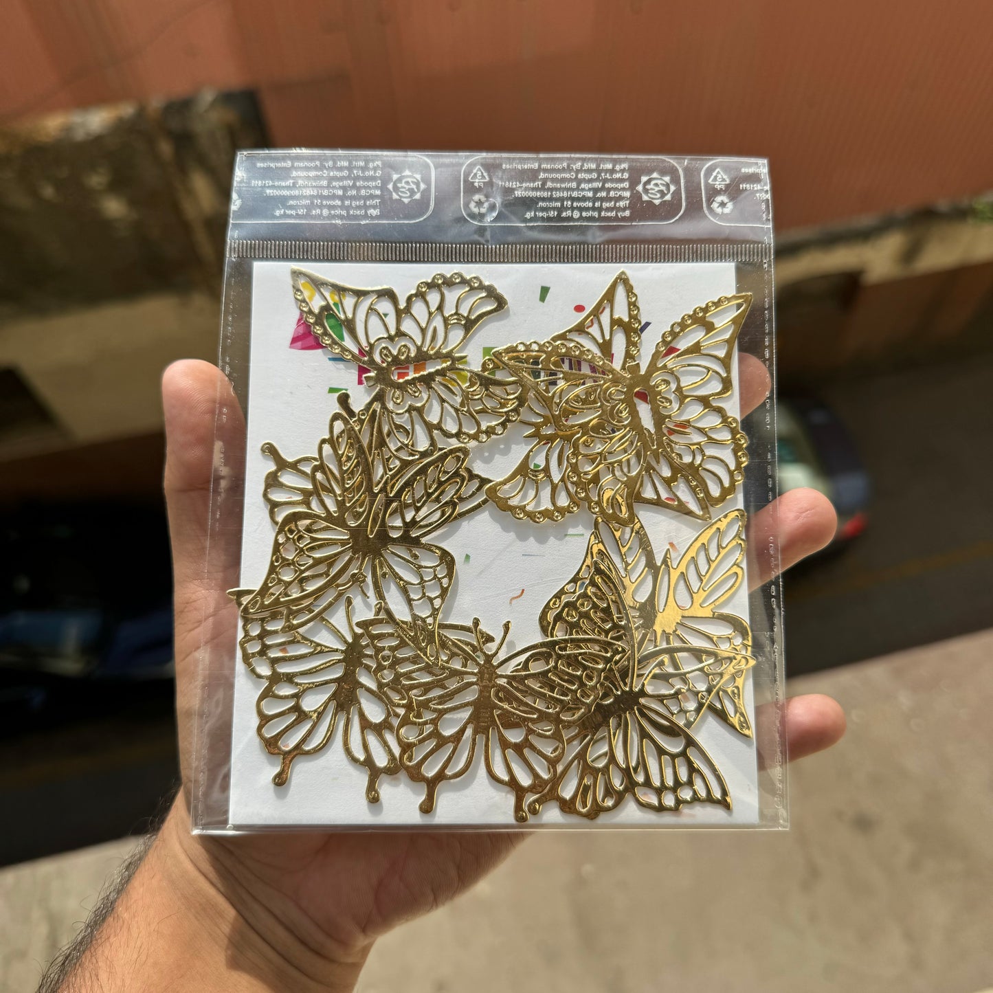 OG Gold Paper Butterfly Set Of 10 pc