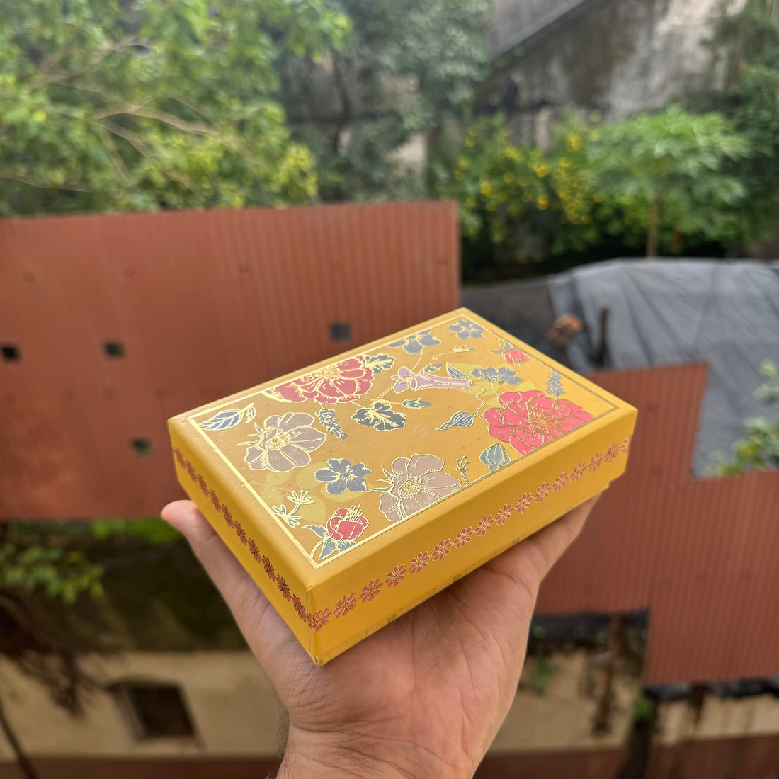 Rigid Top Bottom Box 1pc | Pastel Marigold - With Cavity