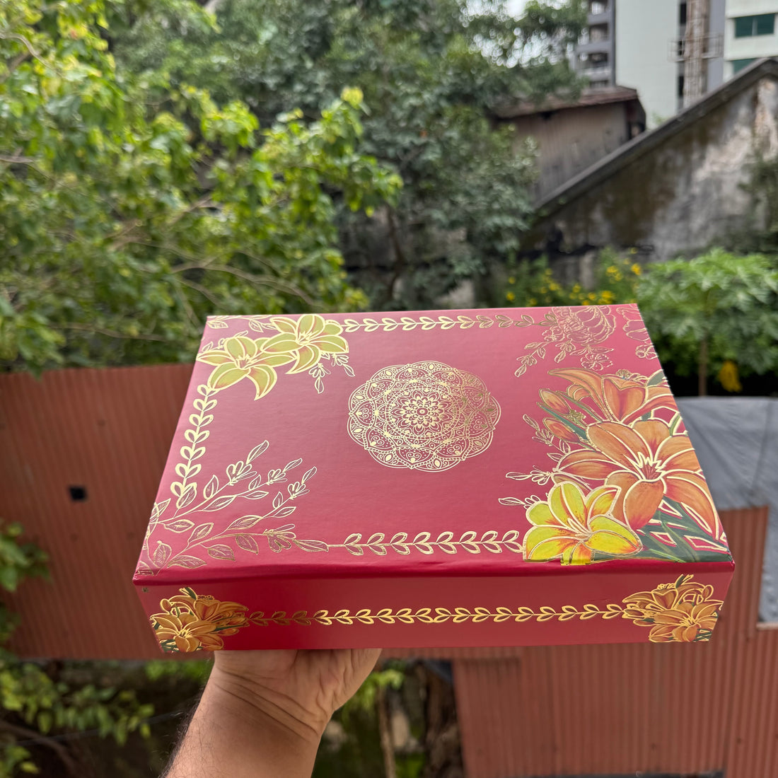 Premium Rigid Mithai / Hamper Box | Collapsible (1pc) ~ Red