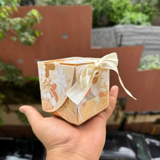 Pretty Floral Box for Candles / Chocolates / Jewellery With Ribbon (10pc)
