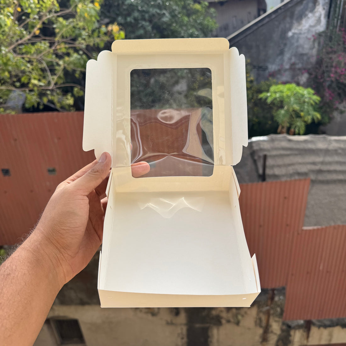 4 Brownie L Shape Window Box White (10pc)