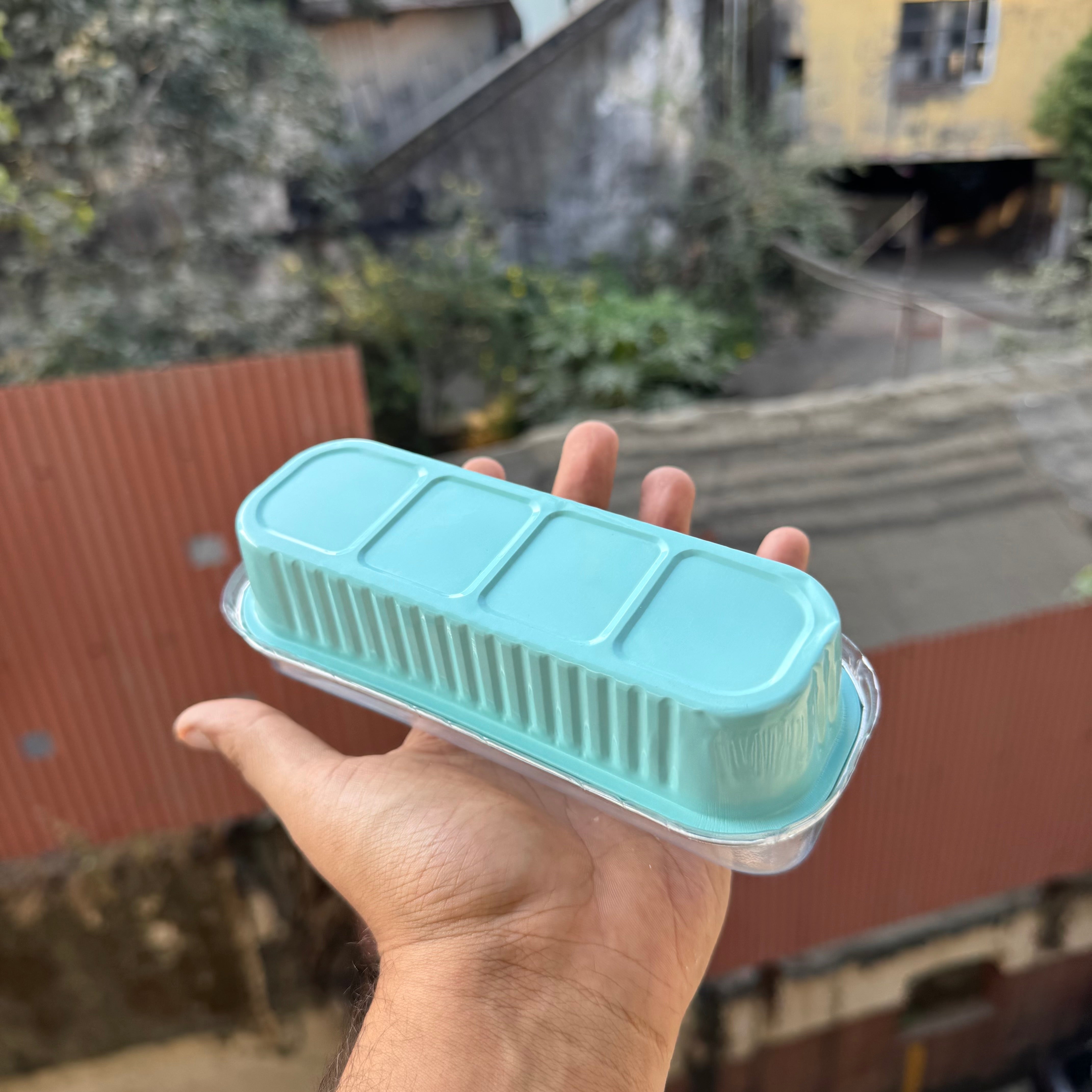 Rectangle Foil Bakeable Container Blue (10pc)