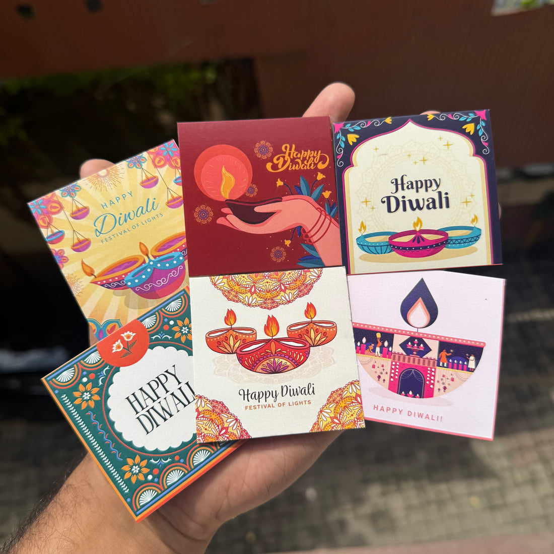 Diwali Cards Small (10pc) Mix
