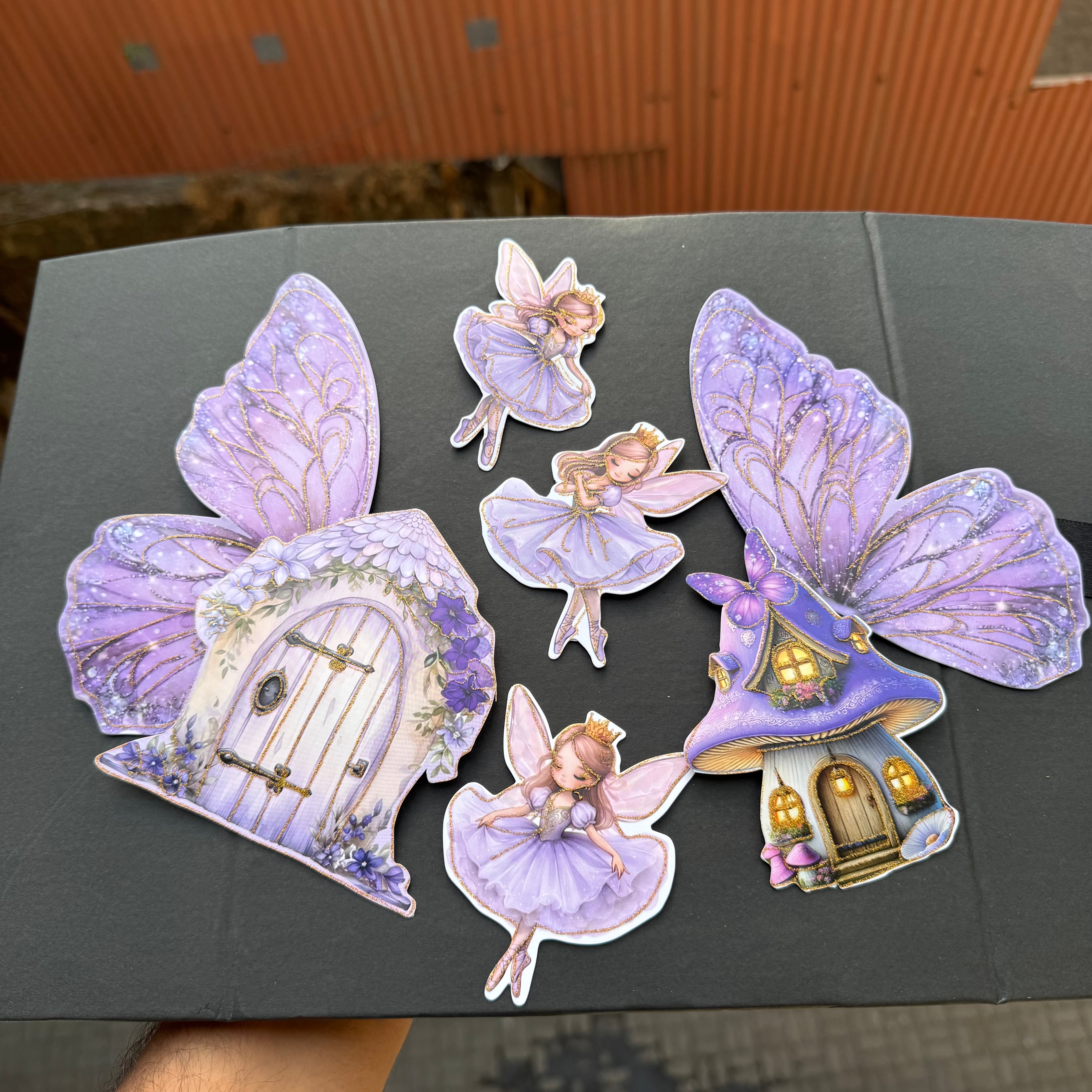 Fairy Tale Butterfly & Ballerina Cake Topper Set - 7 Piece DIY Decoration
