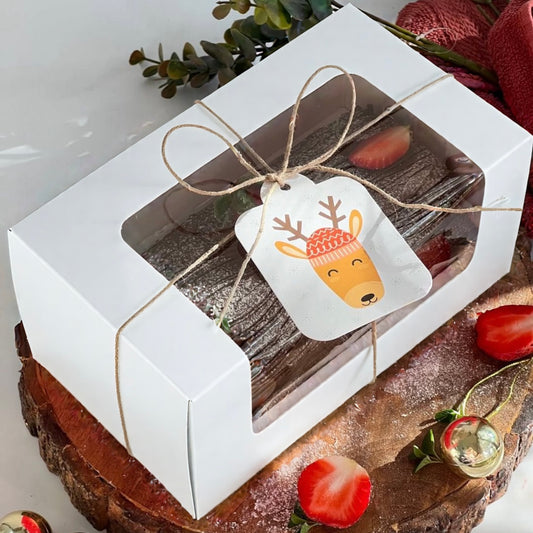 Slider Plum / Loaf Box with Inner Tray (10pc) White - Big • 9x5x4inch