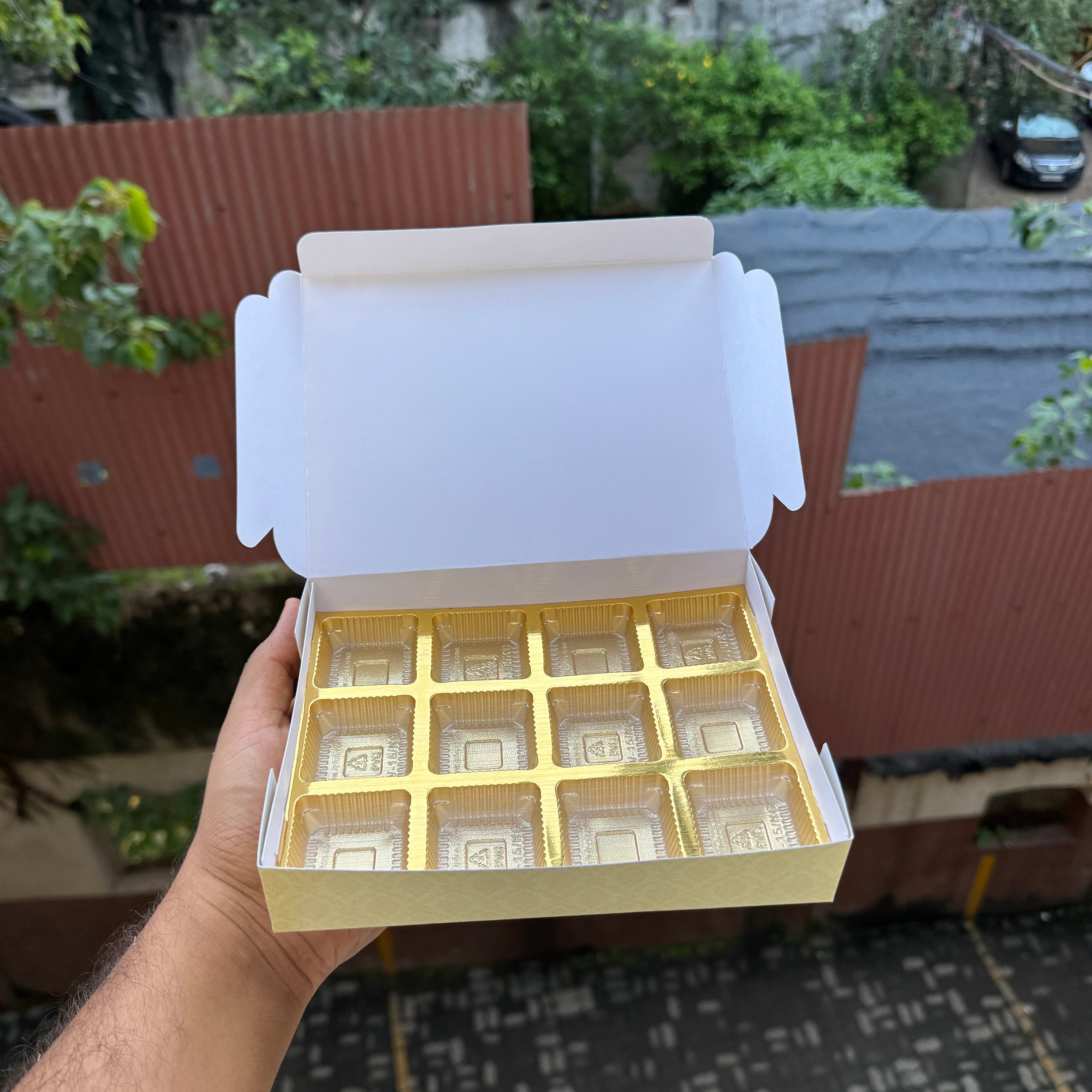 Rakhi 12 Cavity Chocolate Box (With Cavity) - 10 pc Set • 12Cavity Size
