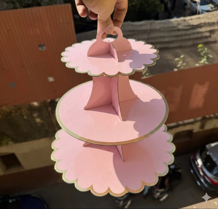 3 Tier Cupcake Stand Pink