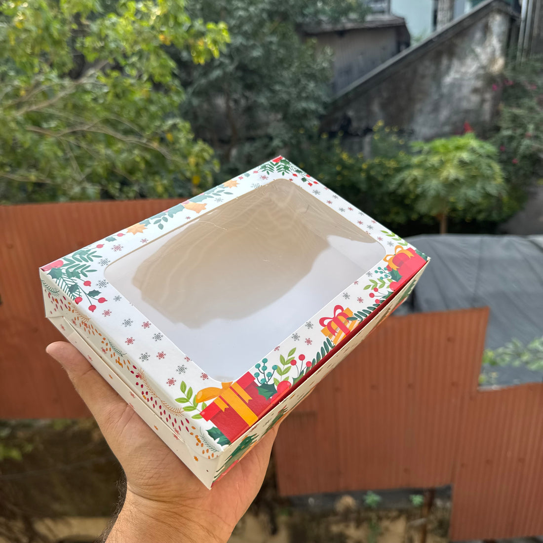 Christmas 6 In 1 Brownie / Cookie Box 10 Pc | White
