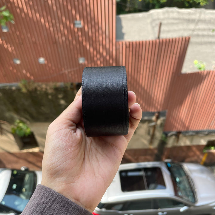 Black Thick Satin Ribbon