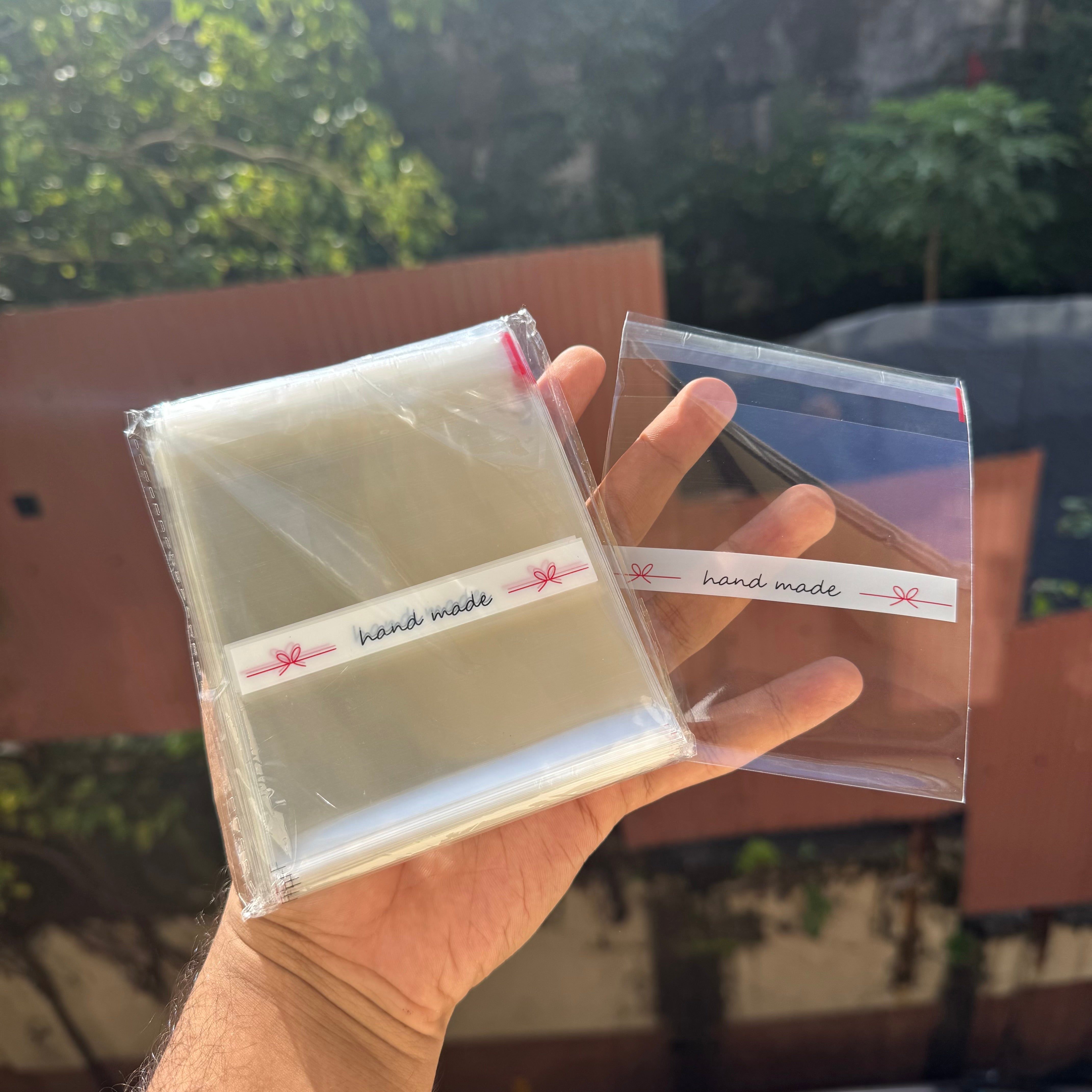 Cookie Pouch 10x10cm (100pcs approx) with Self Adhesive Seal | Transparent Handmade