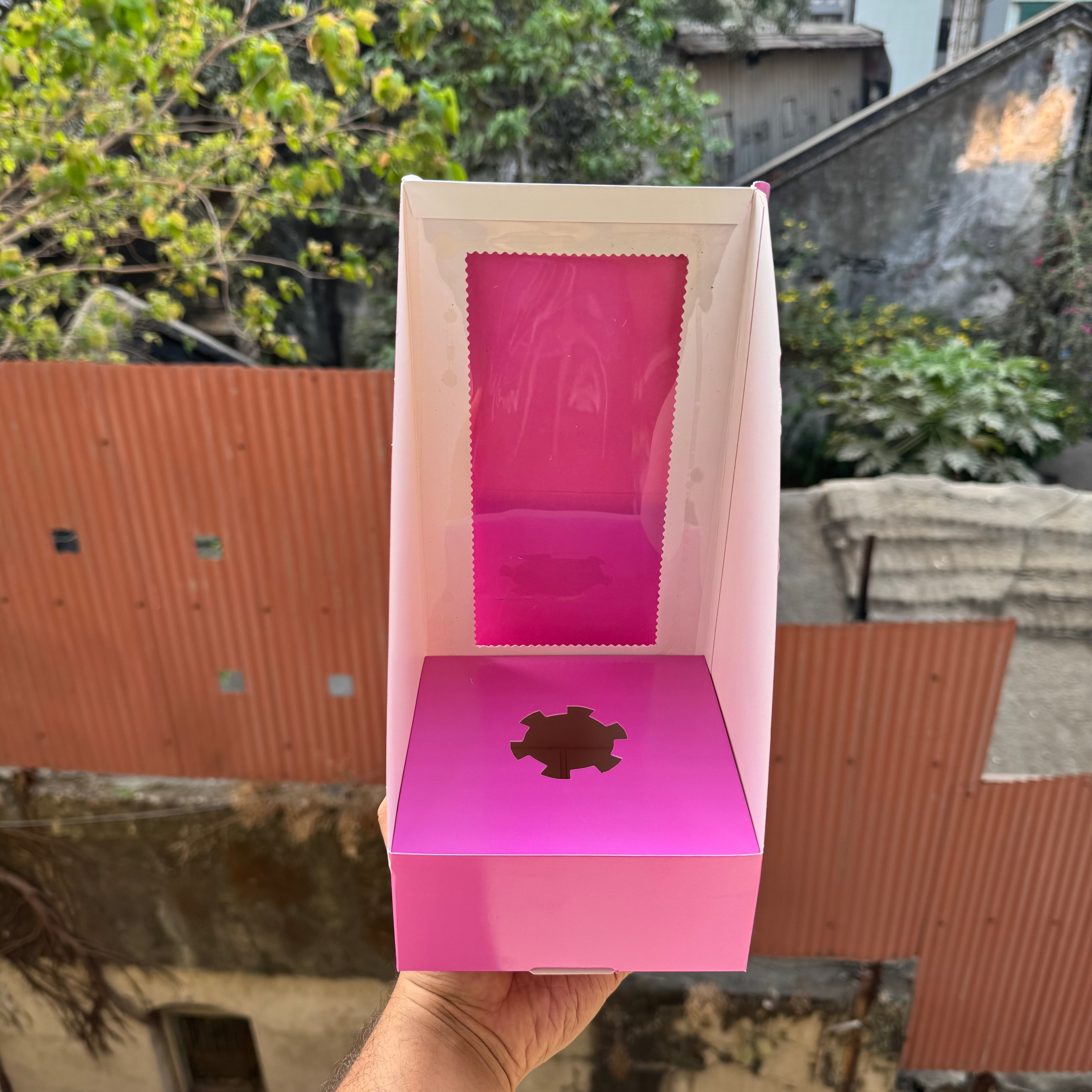 Trending Cone Cake Box Purple