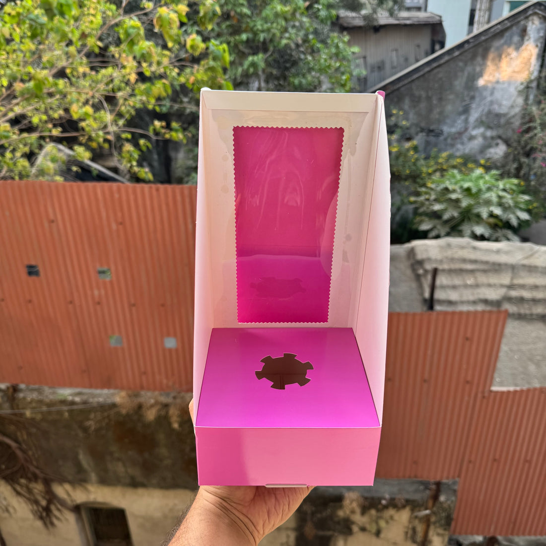 Trending Cone Cake Box Purple