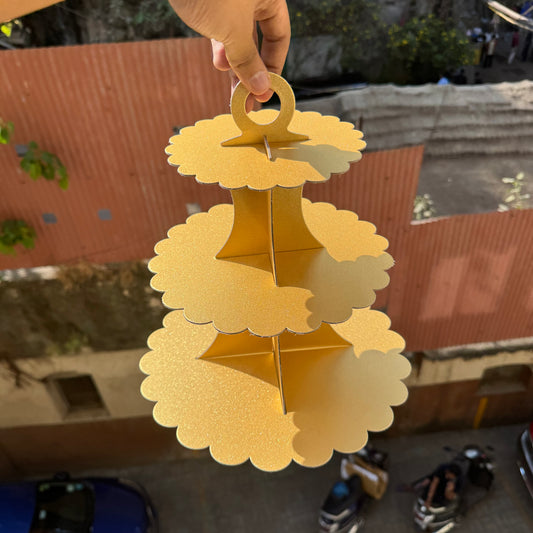 3 Tier Cupcake Stand Gold Shimmer