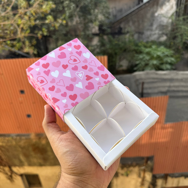Valentine Premium Cavity Box For 4 Brownie / Candle and more (10pc)