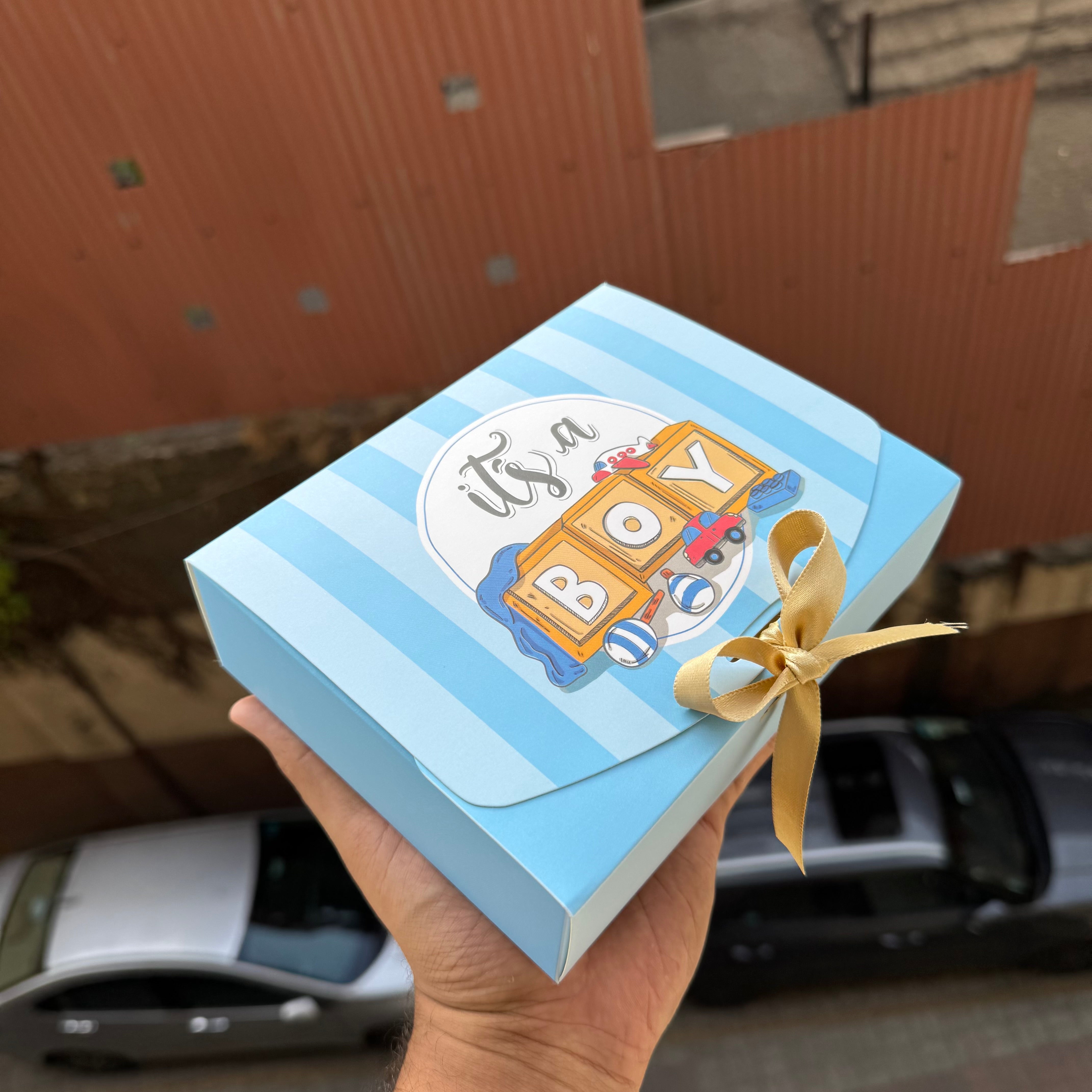 Baby Boy Announcement Hamper Box