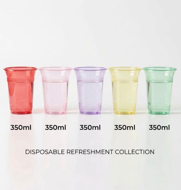Disposable Coloured Plastic Glasses 350ml (50pcs)