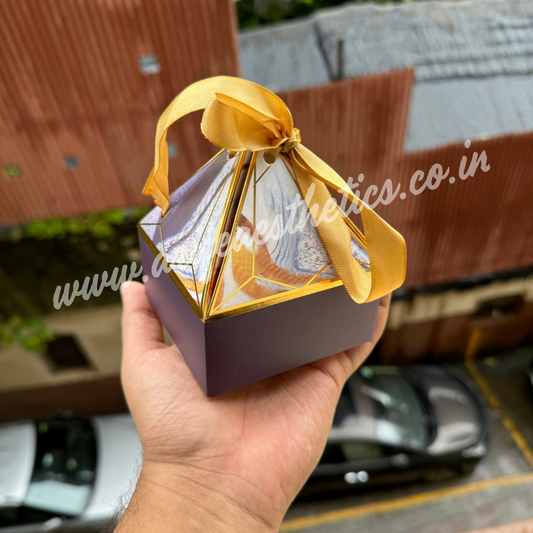 Triangle Ribbon Dry Fruit / Mithai Box (10 pc)