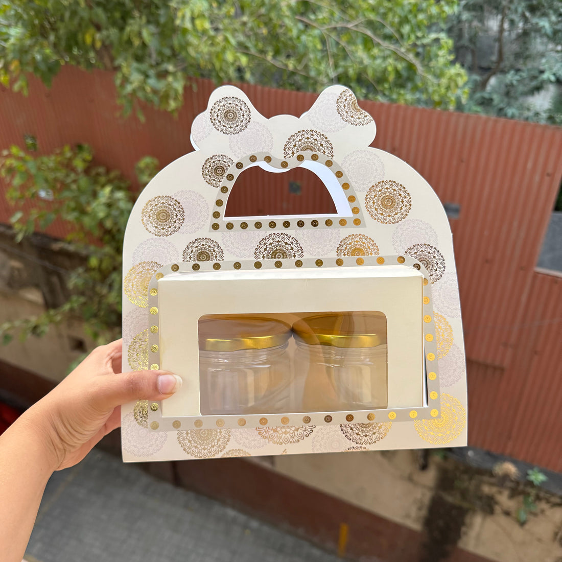 2 Jar Festive Holder (10pc) | White