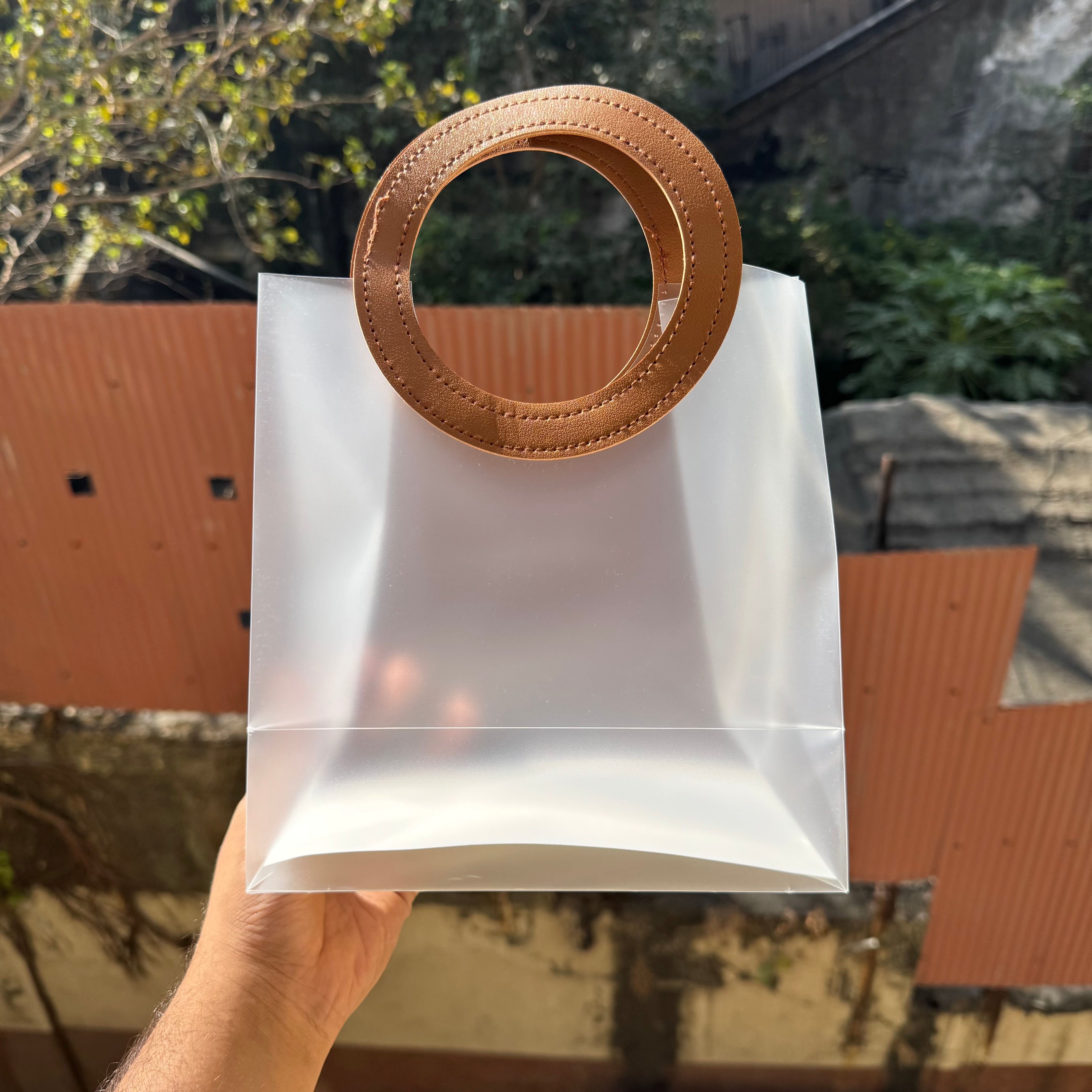 Frosted Bag 8x9inch (10pc) Tan Colour