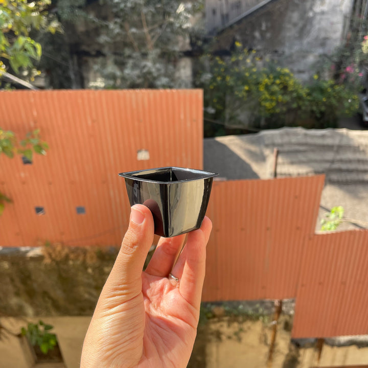 Square Mousse Container 60ML PS18 Black (10pc)