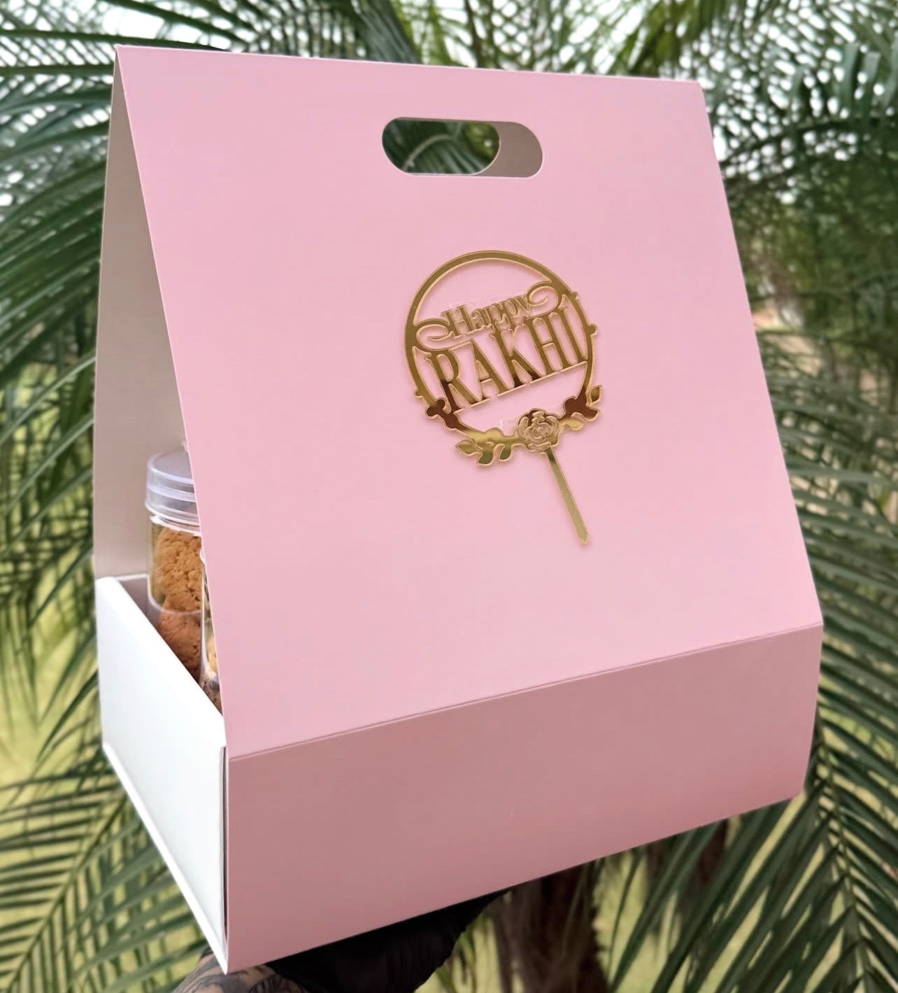 New Stylish Hamper Box With Handle (10pc) Pink