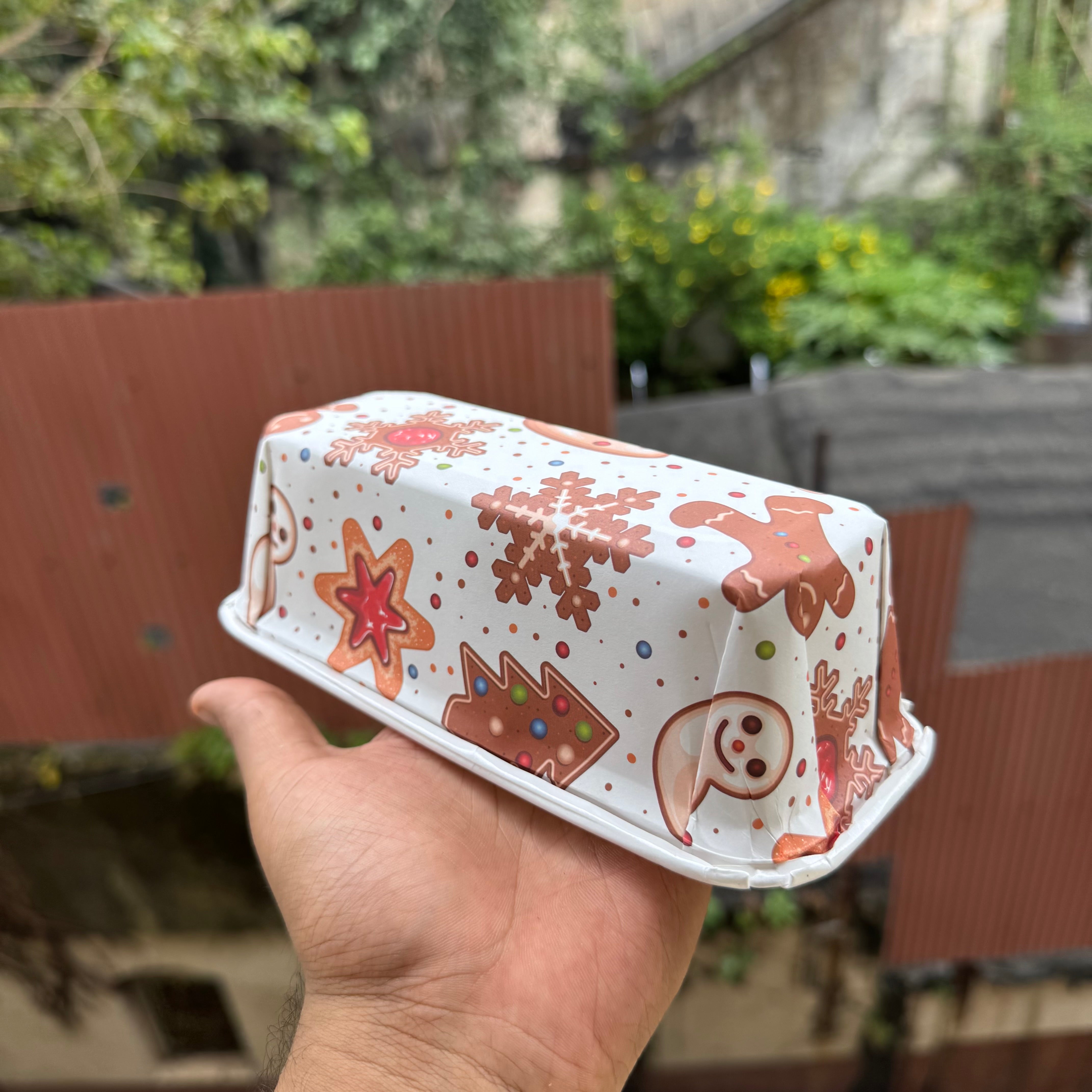 Christmas Printed Plum Ready To Bake Loaf Liner (10pc) | Mix