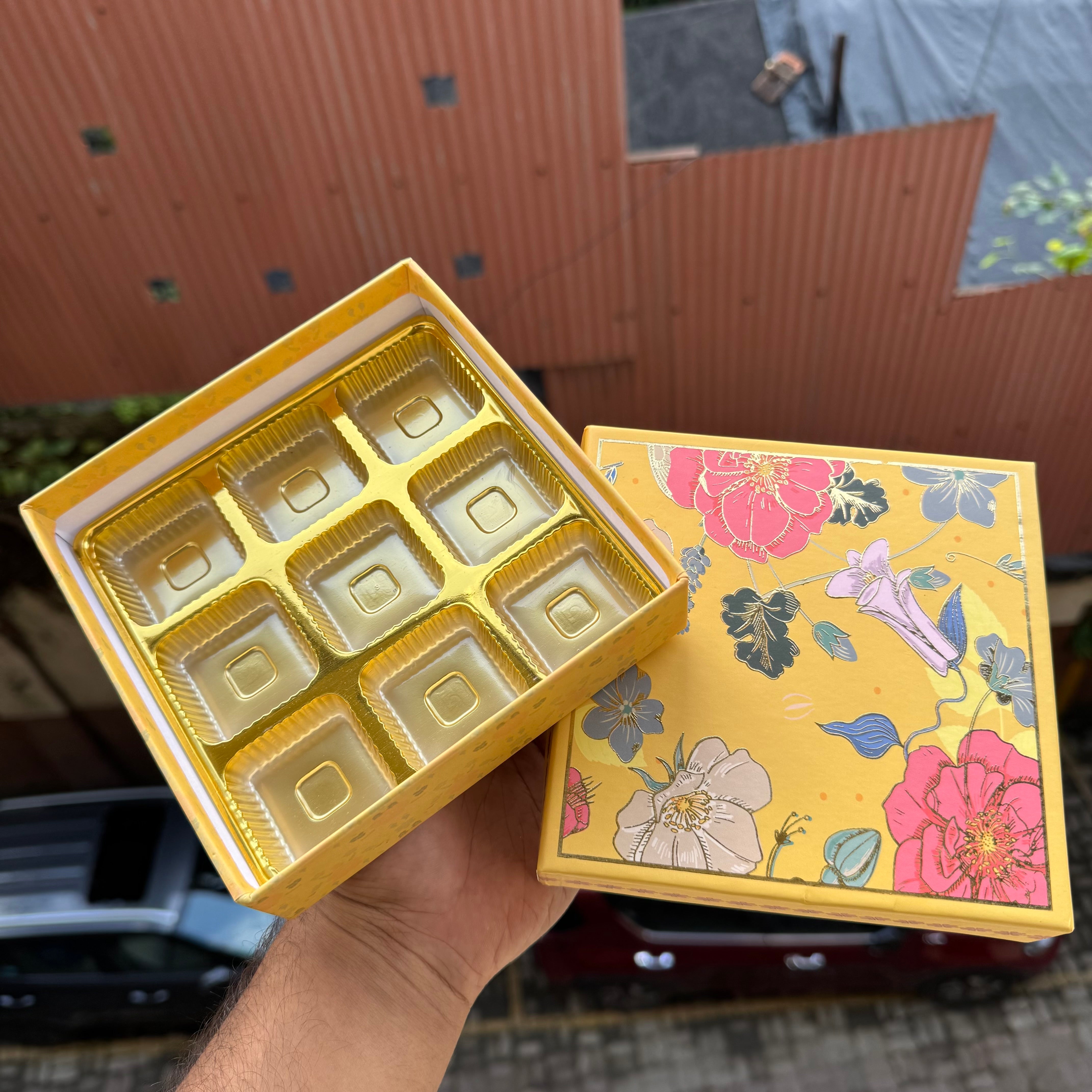 Rigid Top Bottom Box 1pc | Pastel Marigold - With Cavity