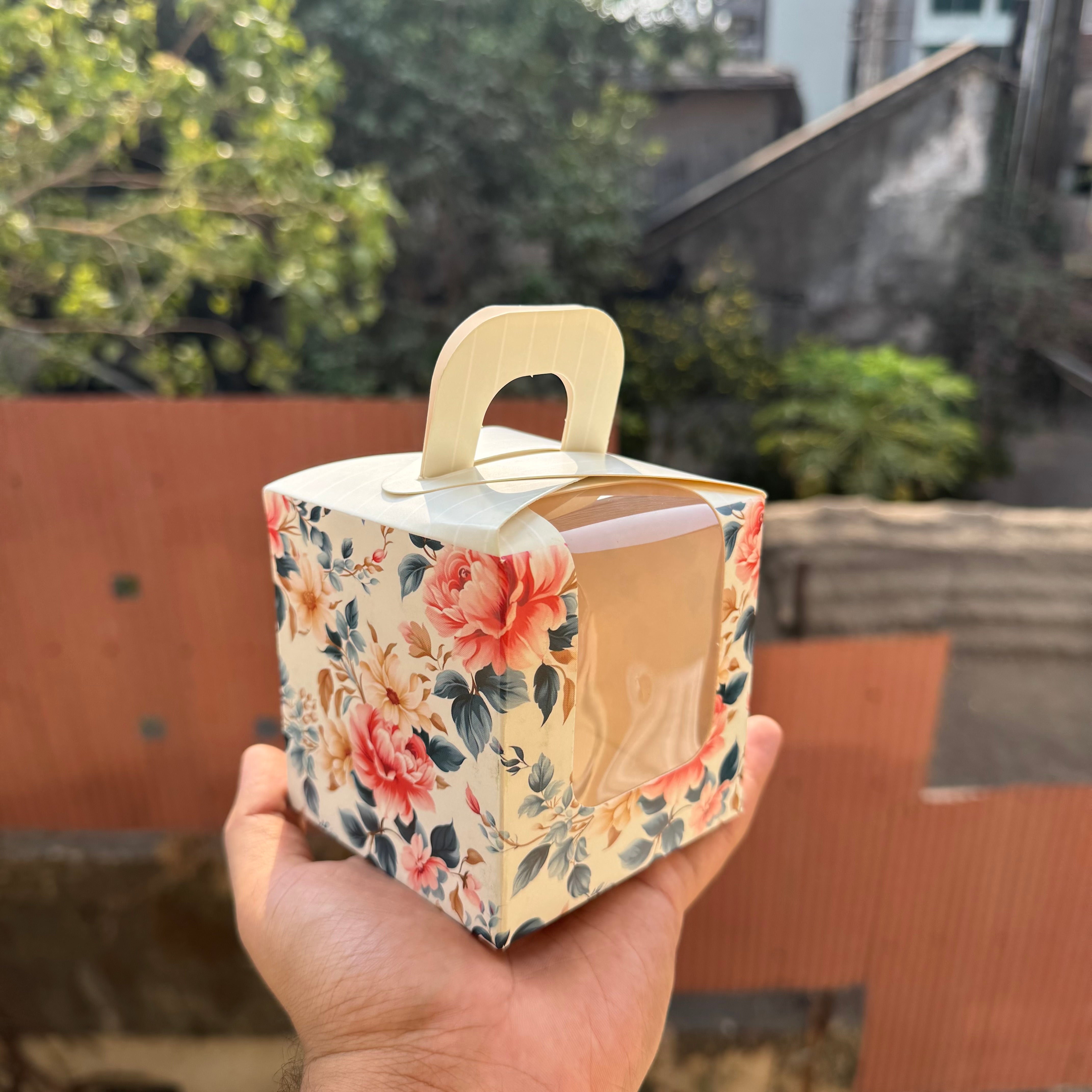 Floral Window Box for Jar & Single Cupcake (10pc)