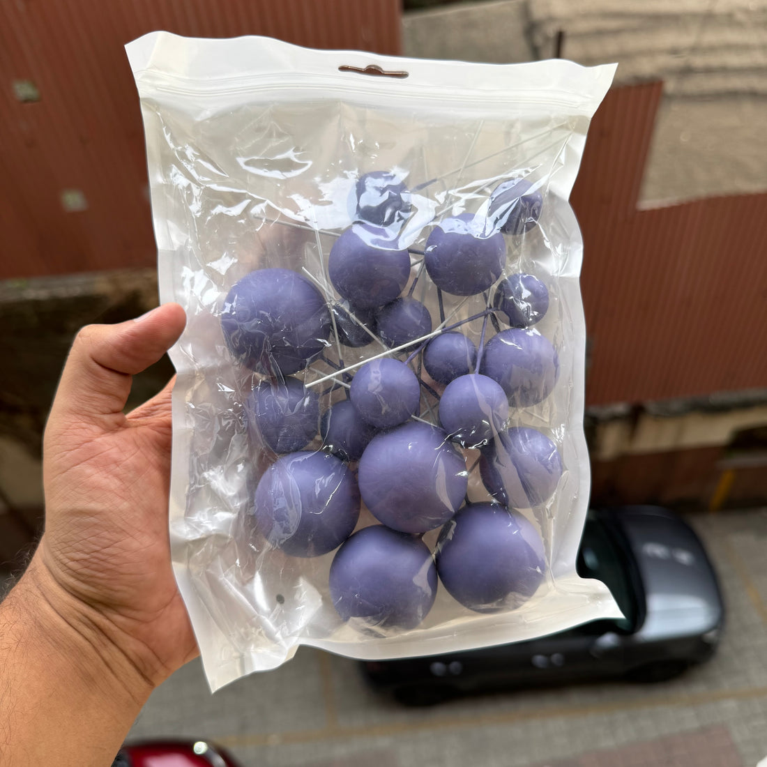 Pastel Faux Ball - Purple