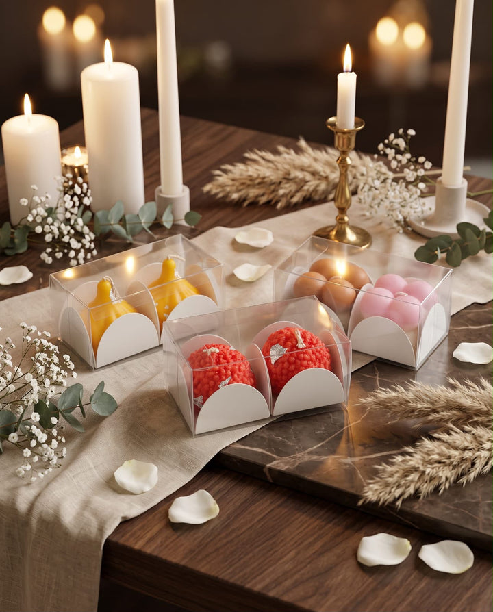 2 Cavity PVC Box For Chocolate / Candle / Laddoo & More (50pc) | CN9